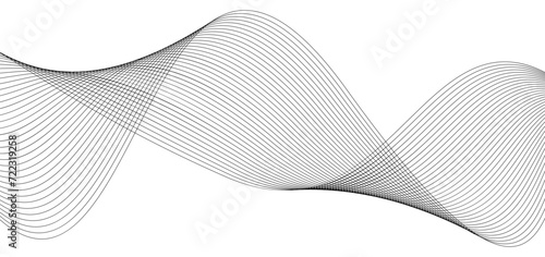 Abstract lines background isolated, twisted curve lines, undulate wave - stock vector