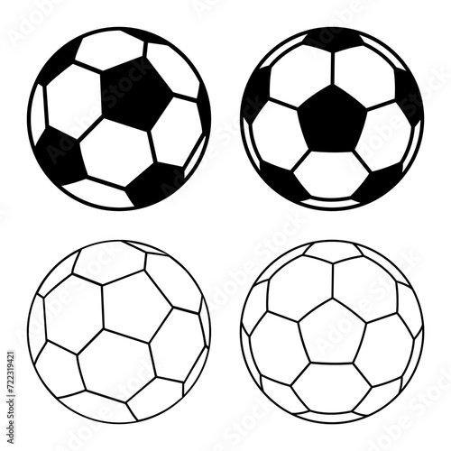 Soccer ball set icons  football signs     vector