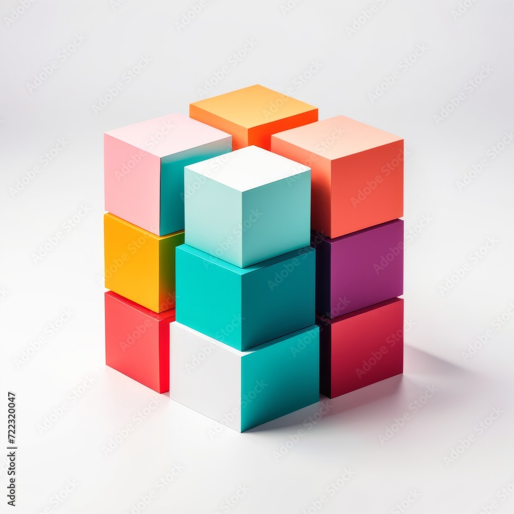 Obraz premium cube isolated on white background