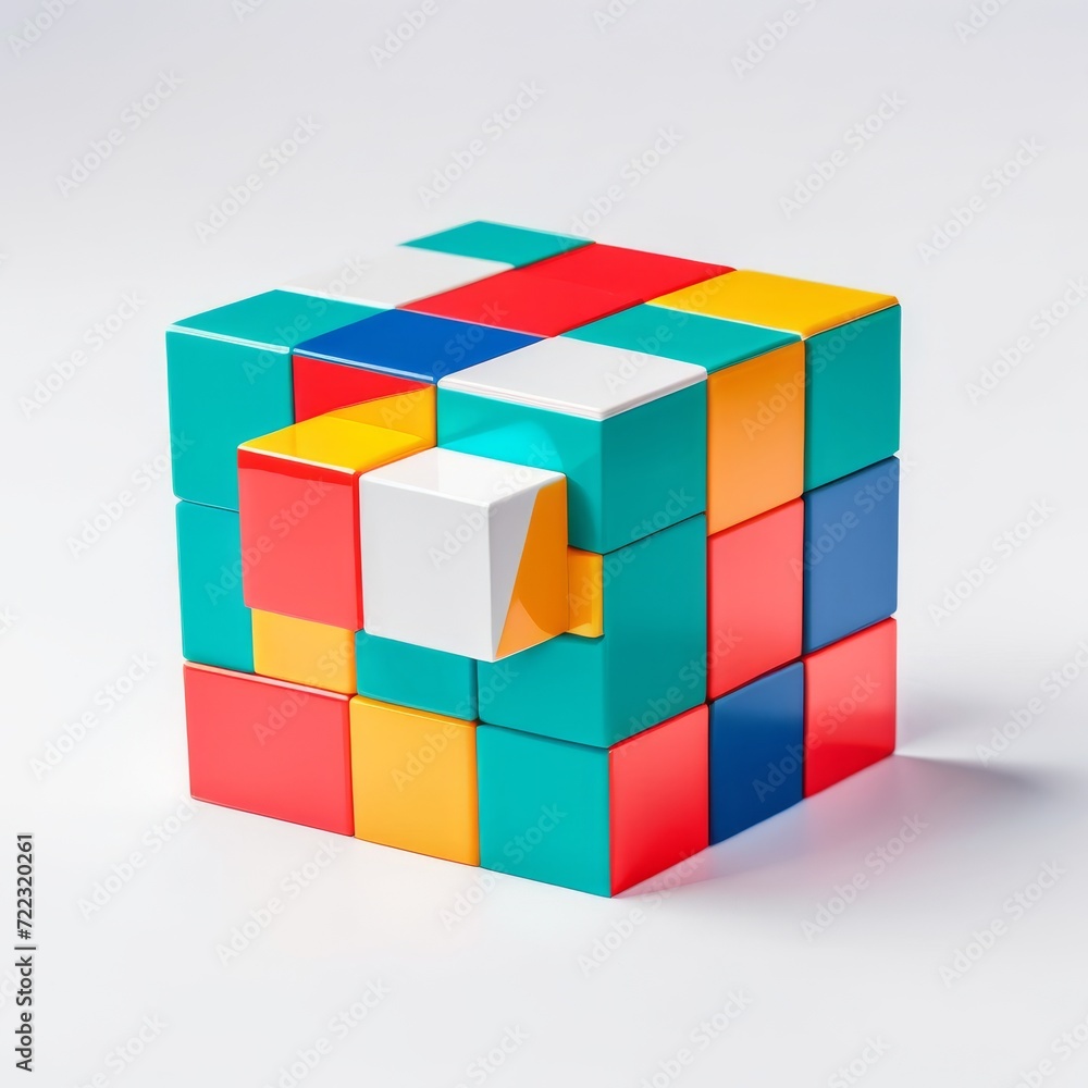 Obraz premium cube isolated on white background