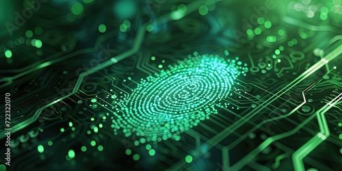Digital green fingerprint concept photo