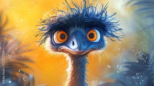 Emu animated cartoon concept for generative AI 
