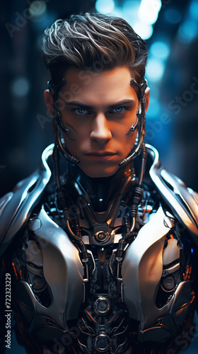 A Portrait of a male Cyborg