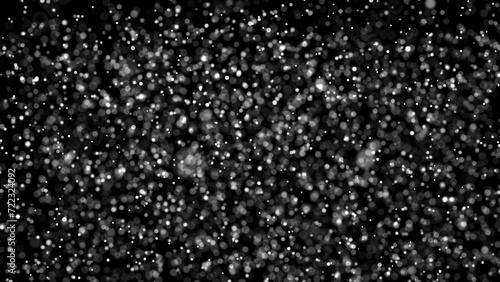 White particles on a black background. Computer generated 3d render