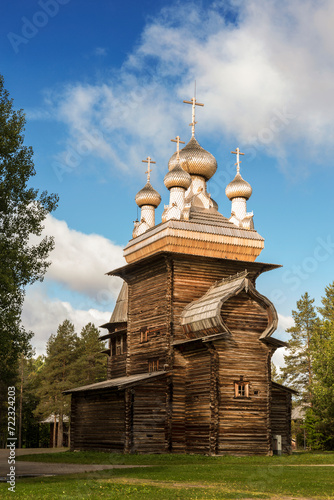 The State Museum of Wooden Architecture and Folk Art of the Northern Regions of Russia "Malye Korely". Wooden church of the ascension of the lord. Arkhangelsk region. Russia.