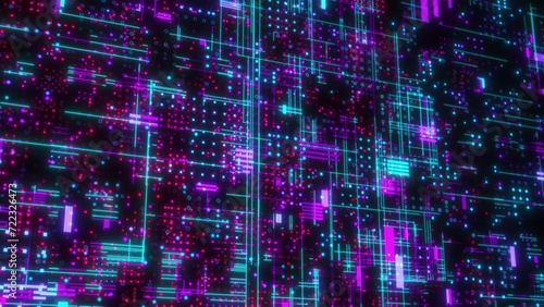 Digital cyberspace with dots and lines. Computer generated 3d render