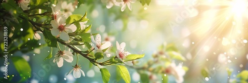 Spring Blossom Branch in Sunlight