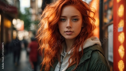 red-haired girl with freckles © Анастасия Макевич