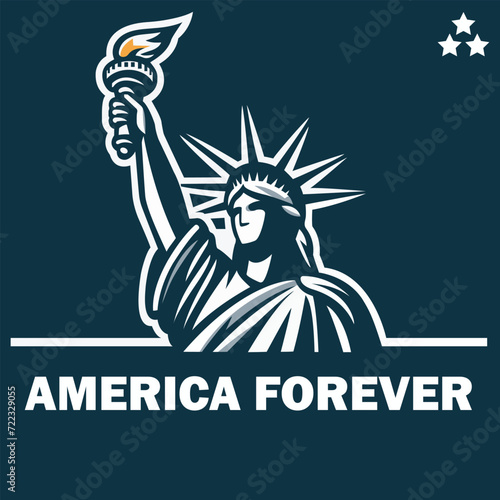 Statue of Liberty Logo Vector Illustration