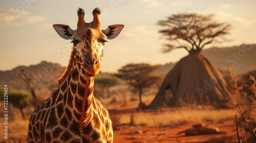 giraffe at sunset © faiz