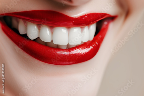 Vibrant Smile with Classic Red Lipstick