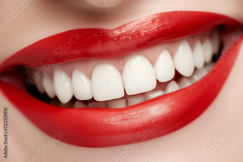 Vibrant Smile with Classic Red Lipstick