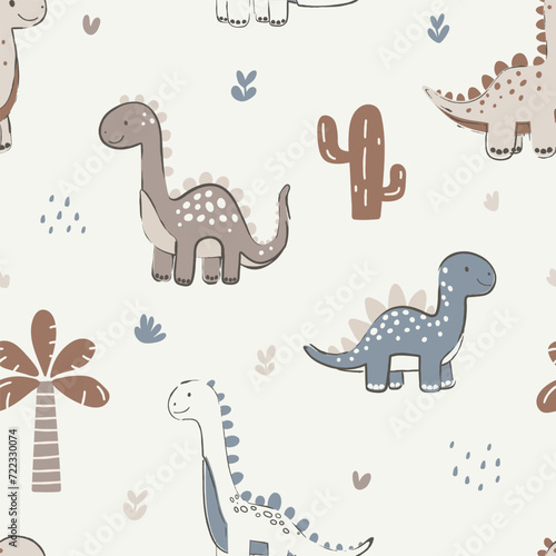 Cute Dinosaur Pattern for Children's Fabric
