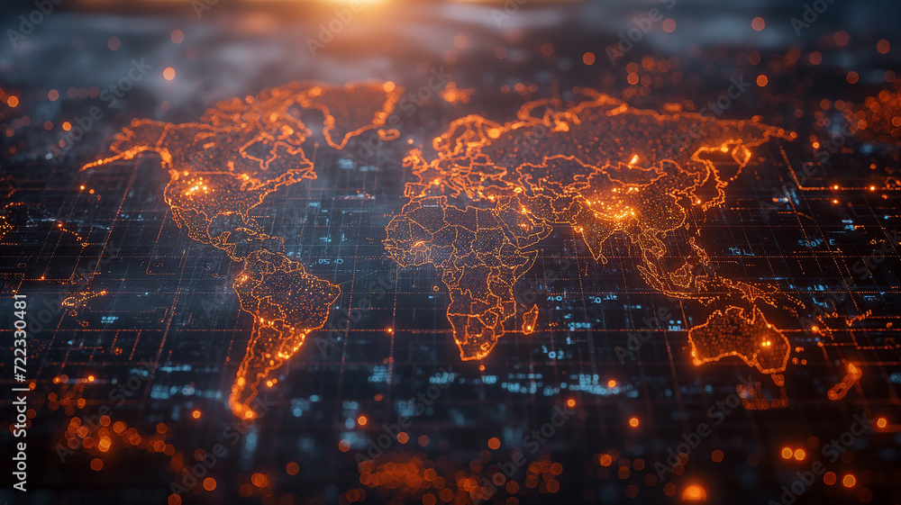 Fototapeta premium Global world, trade, e-commerce, communication, transportation, global communication, technology, globality 