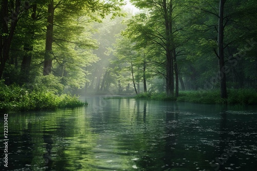 river in the spring forest