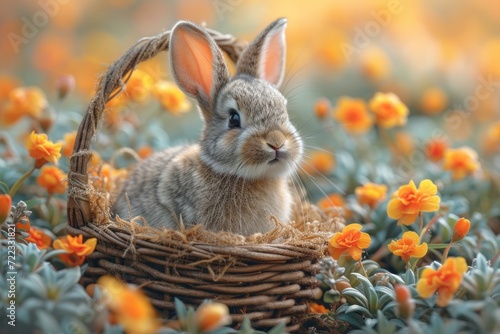 easter bunny in a basket