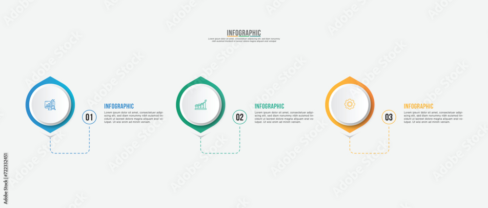 Vector infographic template design with 3 options or steps business ...