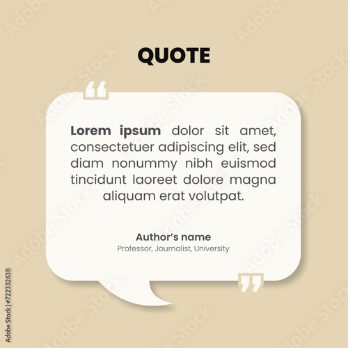 Square motivation quote template. 3d bubble testimonial banner, quote, infographic. quote design for social media post template. Good for Inspirational text, quotes etc.
