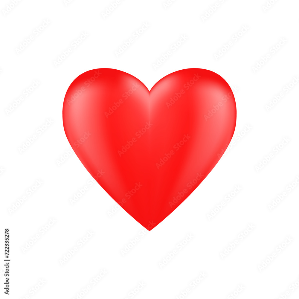 Realistic red heart icon. 3D heart shape. Vector illustration EPS 10. Realistic red heart icon. 3D heart shape. Vector illustration EPS 10.