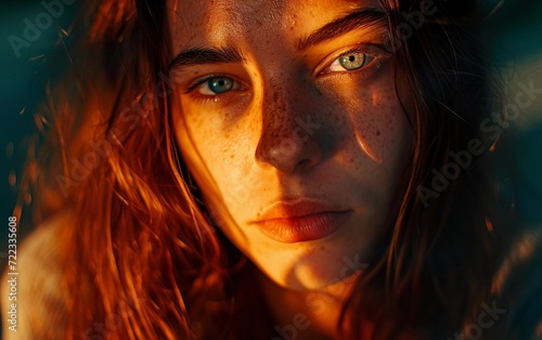Close Up of Woman With Freckled Hair