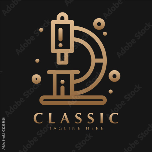 chemistry microscope logo design icon vector