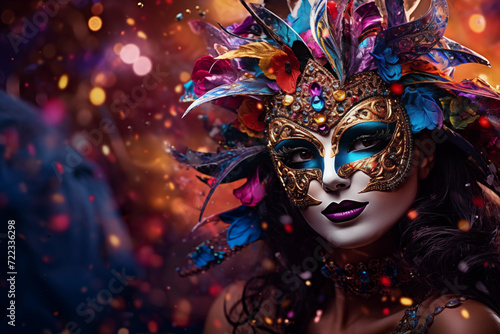 Carnival party background. Brazil, Venetian, carnival, mardi gras, costumes and masks  © Aleksandr