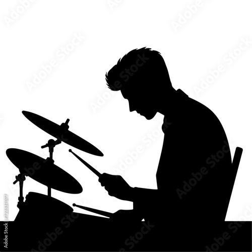 musician silhouette silhouette vector, black color silhouette, white background