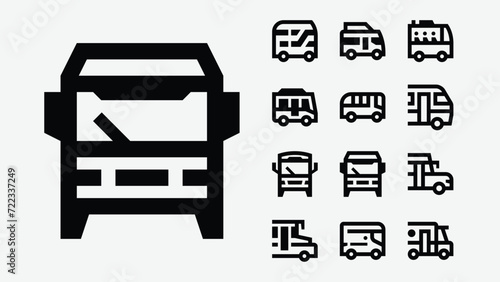 Buses Outline Icons 