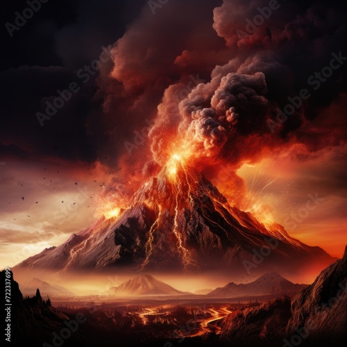  Volcanic Mountain In Eruption