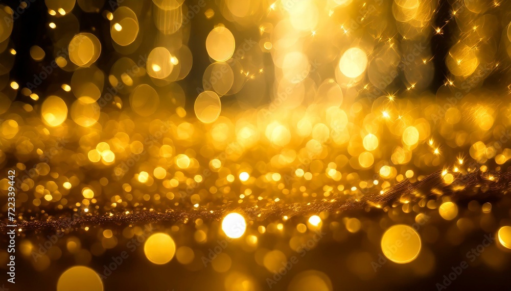 Golden sparkle bokeh background