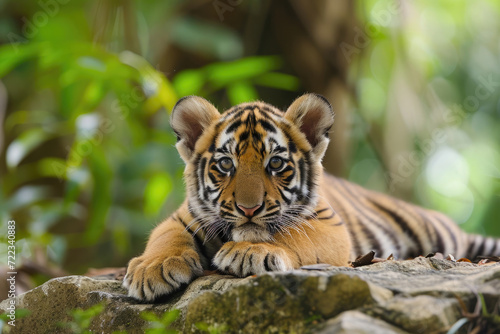 An adorable tigerlet on its adventures as a pint-sized explorer