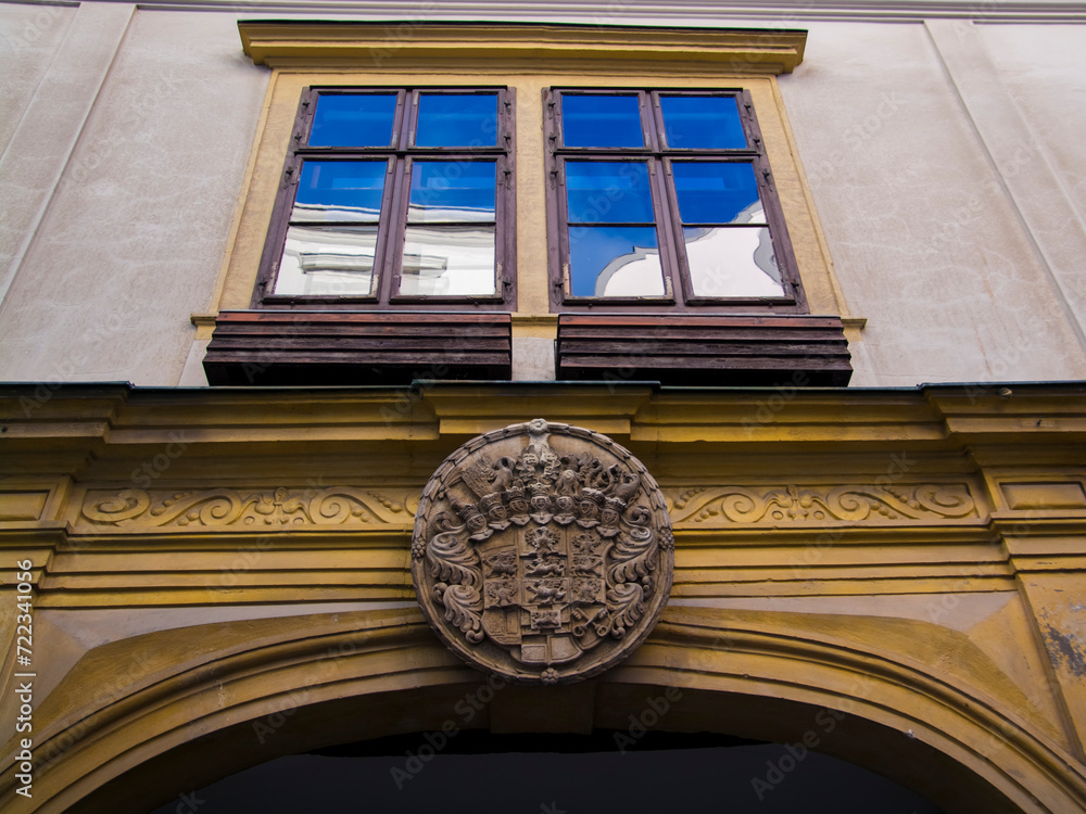 Crest on the old medieval house in Szeged