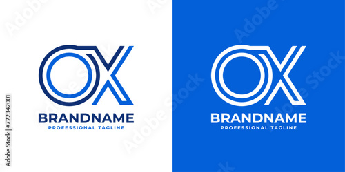 Letters OX Line Monogram Logo, suitable for business with OX or XO initials