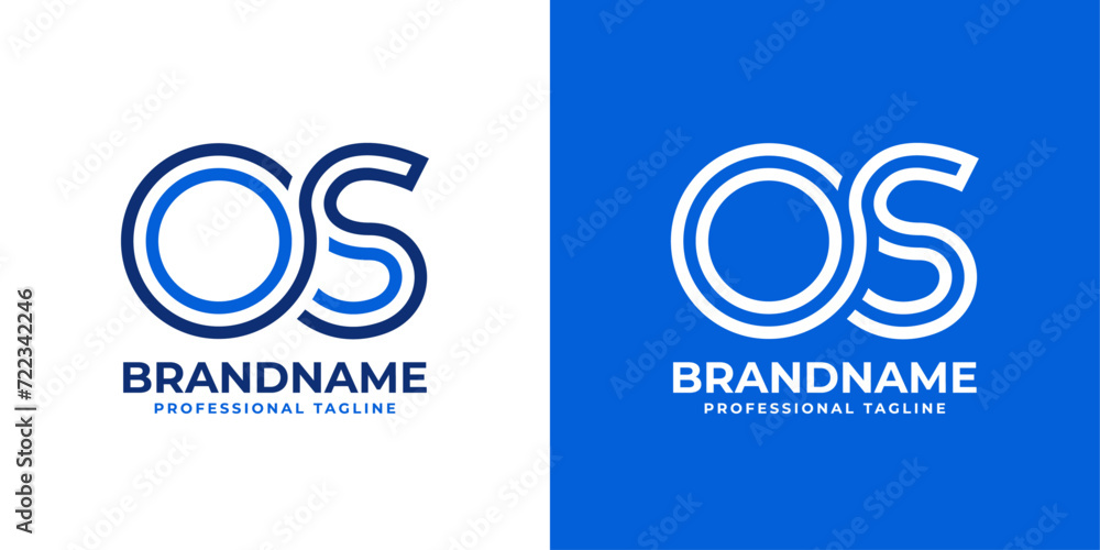 Letters OS Line Monogram Logo, suitable for business with OS or SO initials - obrazy, fototapety, plakaty 