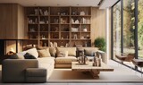 A Cozy Living Room with Abundant Natural Light and Stylish Furnishings