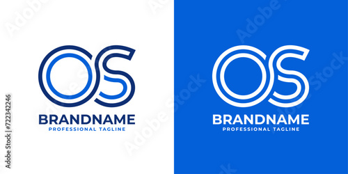 Letters OS Line Monogram Logo, suitable for business with OS or SO initials photo