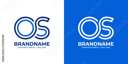 Letters OS Line Monogram Logo, suitable for business with OS or SO initials