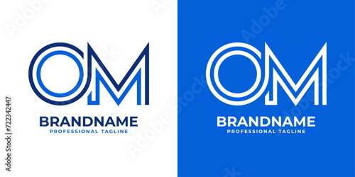 Letters OM Line Monogram Logo, suitable for business with OM or MO initials