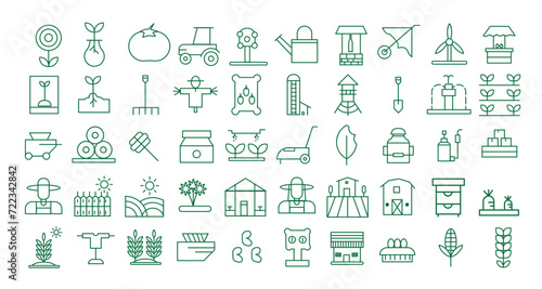 Nature and farming agriculture icon pack