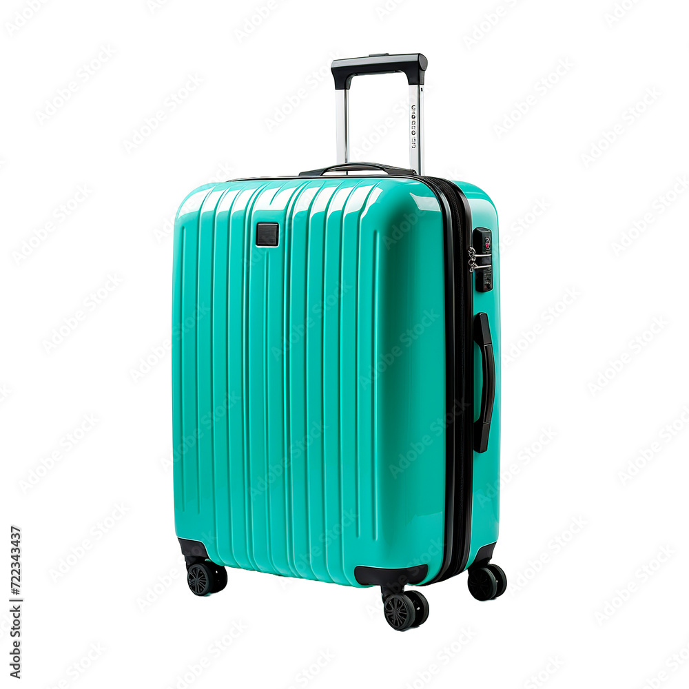 Green suitcase isolated on a white background. 3d render image Green suitcase isolated on a white background. 3d render image