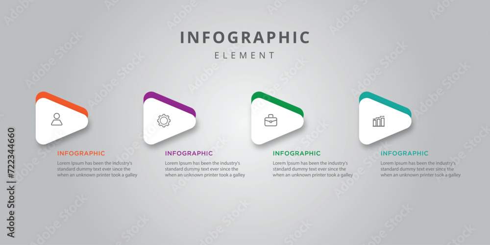 Vector business template infographic for presentation - obrazy, fototapety, plakaty 