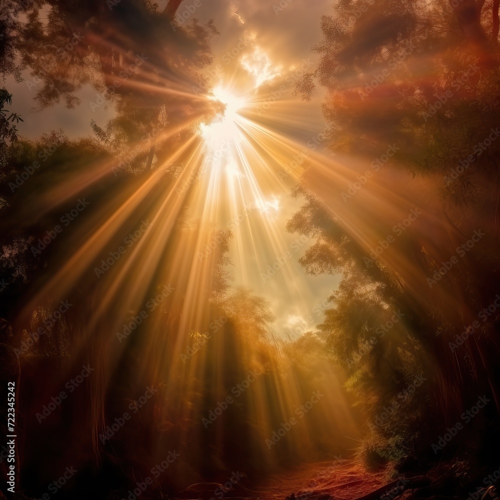 esus, god rays, photorealistic, saturated