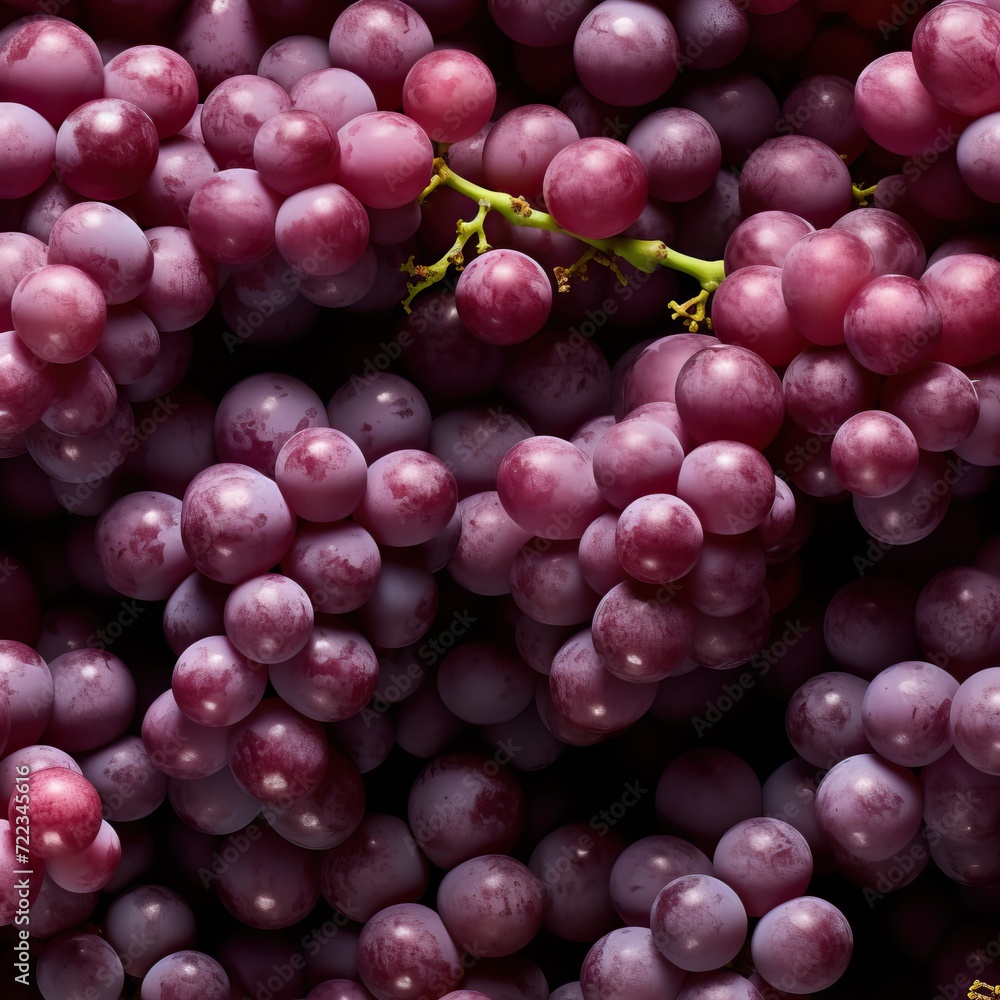 Grape image, seamless background, looking up, captured with Hasselblad camera, ISO 100, soft lighting, award-winning photos, color grading, commercial decoration, art, advertising photography