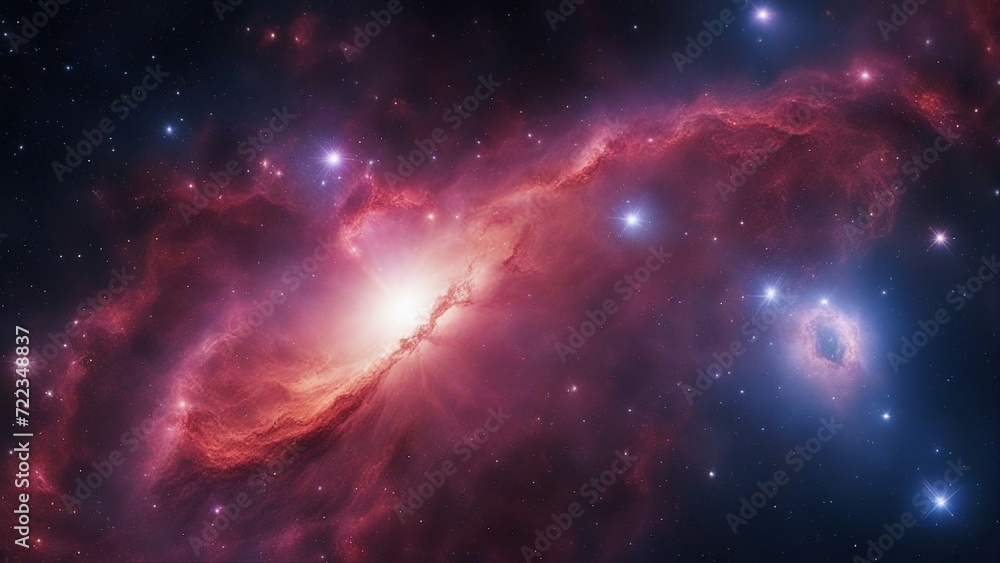 space galaxy background a large star in the center of a nebula 