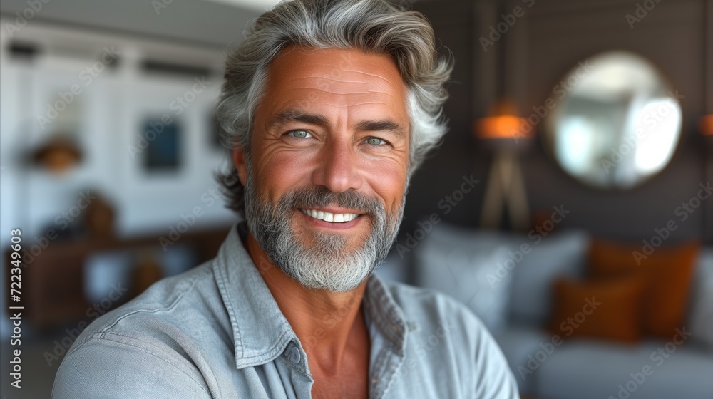 Smiling Senior Man in Casual Attire Indoors During Daytime Smiling Senior Man in Casual Attire Indoors During Daytime