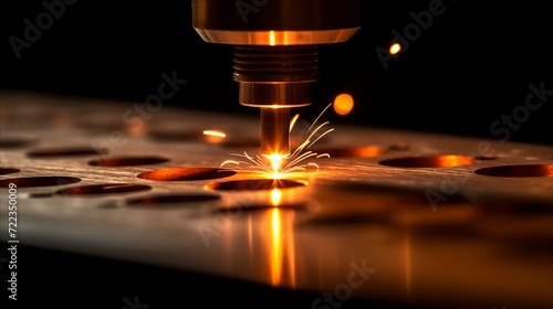 Close Up of Metal-Cutting Machine in Action