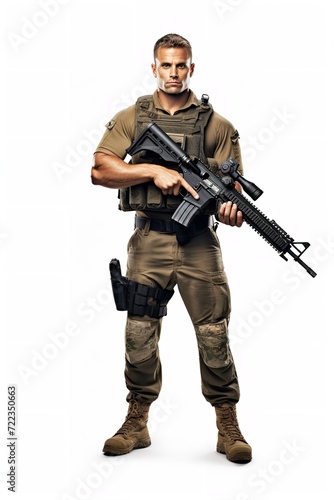 Armed Soldier Ready for Action, AI Generated © VisualMarketplace