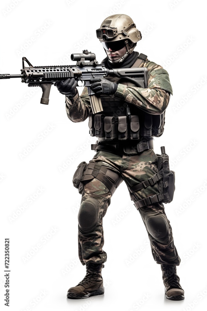 Armed Soldier Ready for Action, AI Generated Armed Soldier Ready for Action, AI Generated