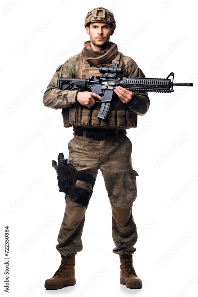 Armed Soldier Ready for Action, AI Generated Armed Soldier Ready for Action, AI Generated
