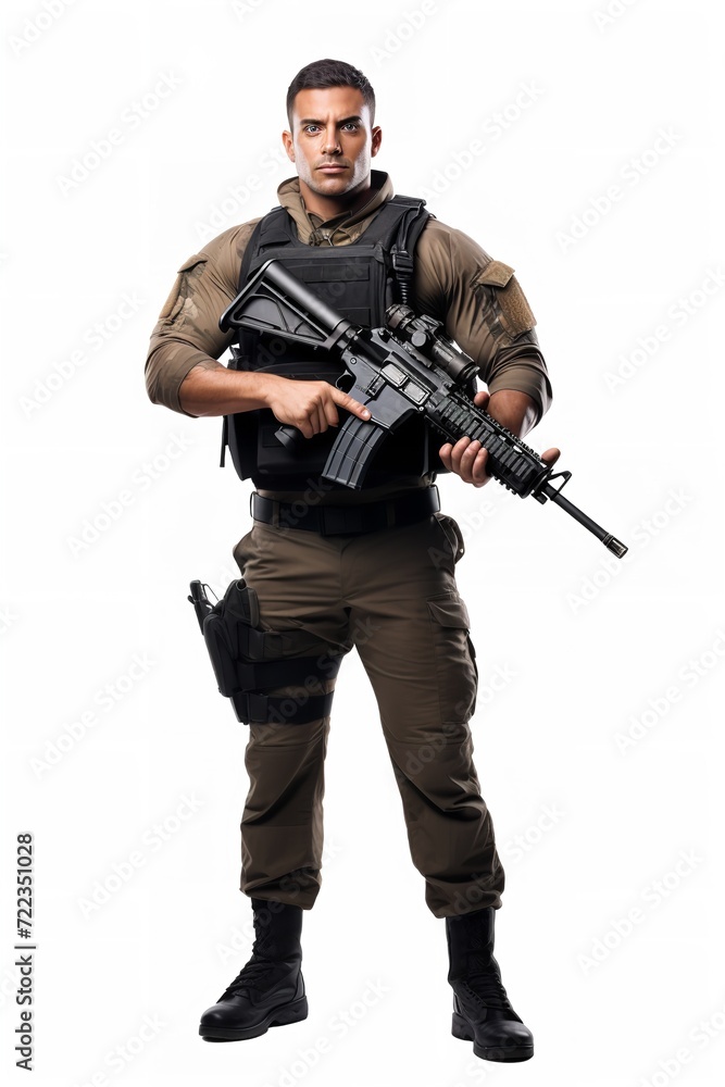 Armed Soldier Ready for Action, AI Generated Armed Soldier Ready for Action, AI Generated